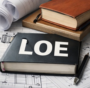 Libro de la Ley de Ordenación de la Edificación (LOE) sobre planos constructivos y documentación técnica de obra.
